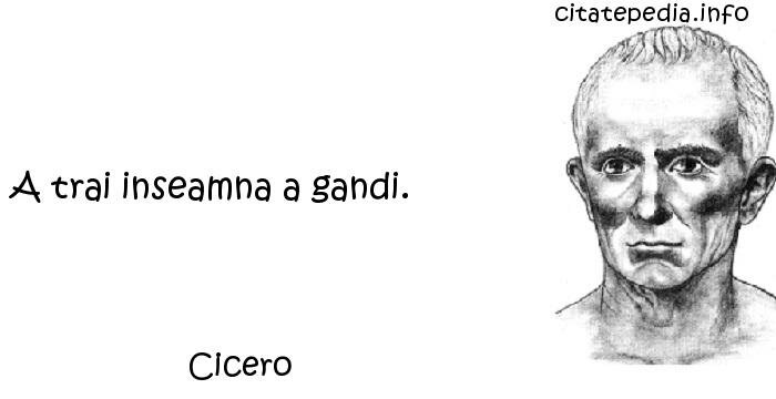 Cicero - A trai inseamna a gandi.